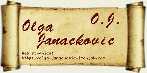 Olga Janaćković vizit kartica